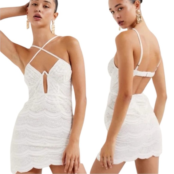 For Love And Lemons Dresses & Skirts - For Love and Lemons Mimi Mini White Lace Dress Size Medium NWT